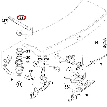 NEW BMW 7 E65 REAR TAILGATE RIGHT SHOCK ABSORBER 51247201462 7201462 ORIGINAL