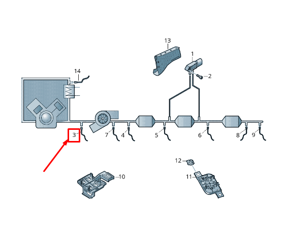 new vw amarok 2h exhaust gas temperature sensor 03l906088jk original