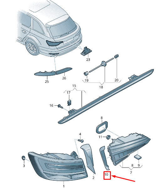 new audi a4 avant b9 rear left tail light trim 8w9945255 original
