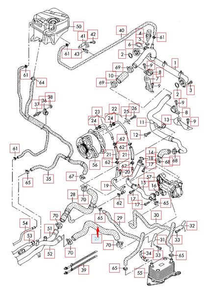 NEW AUDI R8 42 COOLANT PIPE HOSE 420121082B 2015