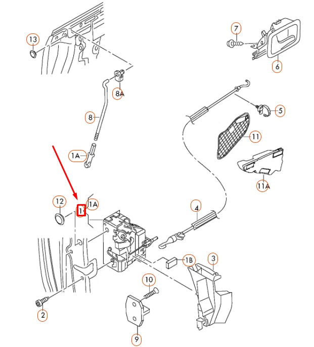 NEW AUDI A3 8P REAR RIGHT DOOR LOCK WITH DOOR CONTACT SWITCH 4F0839016B ORIGINAL