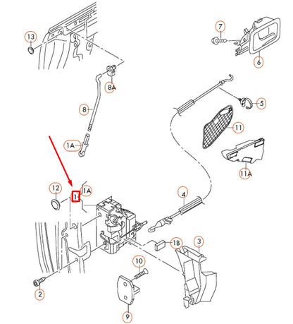 NEW AUDI A3 8P REAR RIGHT DOOR LOCK WITH DOOR CONTACT SWITCH 4F0839016B ORIGINAL