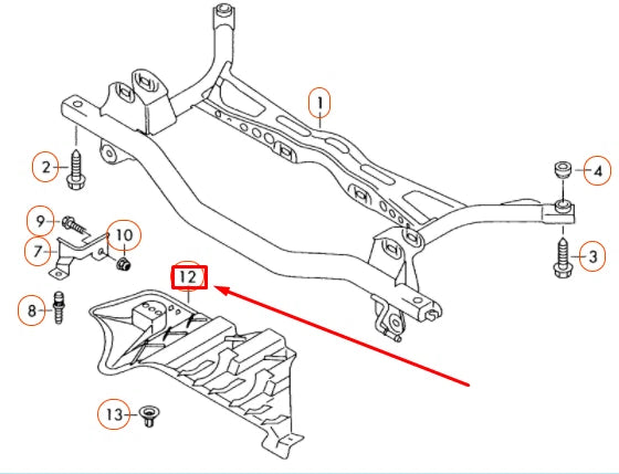 NEW AUDI A3 8P REAR SUPPORT FRAME TRIM 1K0501713E ORIGINAL