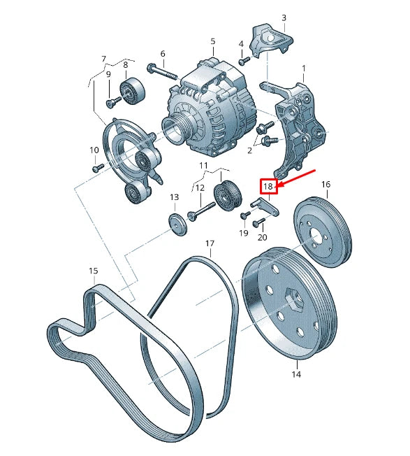 NEW AUDI Q7 4M STARTER GENERATOR GUIDE ROD 059903321