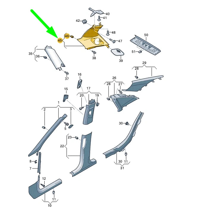 NEW AUDI A4 AVANT B8 REAR LEFT D-TRIM 8K9867245V48