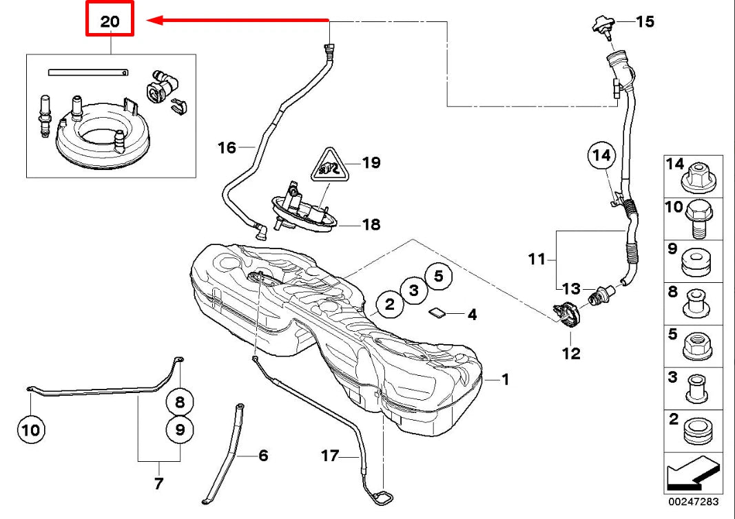 NEW BMW 3 E90 FUEL PUMP QUICK CONNECTOR REPAIR KIT 16117301984 7301984 ORIGINAL