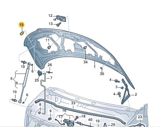 NEW VW MULTIVAN T5 FRONT BONNET HOOD STOP BUFFER 7E0823499A ORIGINAL