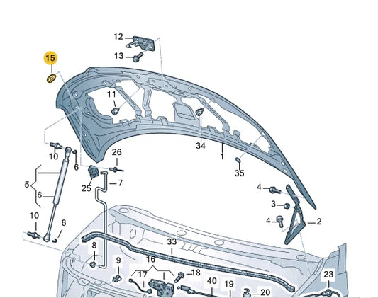 NEW VW MULTIVAN T5 FRONT BONNET HOOD STOP BUFFER 7E0823499A ORIGINAL