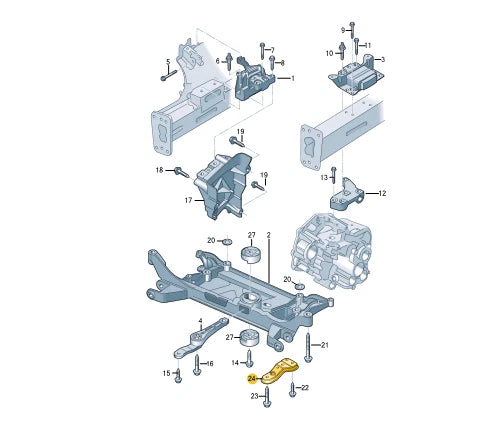 NEW AUDI A3 8V FRONT SUBFRAME LEFT CARRIER SUPPORT 5Q0199517E ORIGINAL