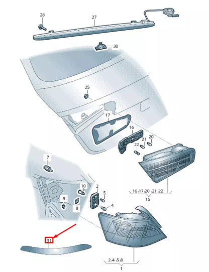 NEW AUDI A3 8V REAR RIGHT BUMPER REFLECTOR 8V0945106A ORIGINAL
