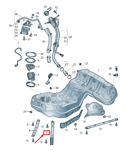 NEW AUDI A8 4N CENTER RIGHT FUEL TANK TENSIONING STRAP 4N0201654D