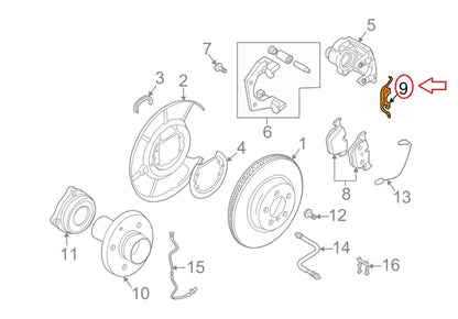 NEW BMW E90 E92 E61 REAR BRAKE ANTI RATTLE CLIP 34216753675 ORIGINAL