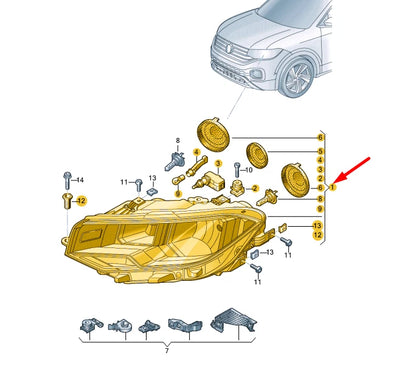 NEW VW T-CROSS C11 FRONT LEFT HALOGEN TWIN HEADLIGHT LHD 2GM941005A ORIGINAL
