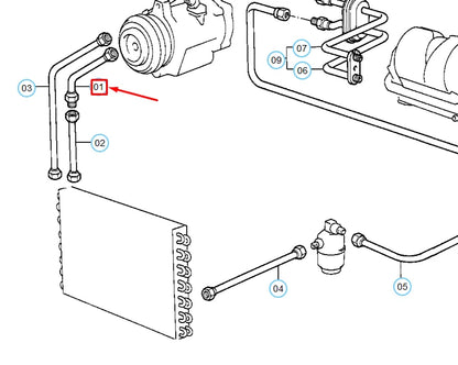 NEW BMW 5 E28 SEDAN REFRIGERANT DISCHARGE HOSE LINE 64531375972 ORIGINAL