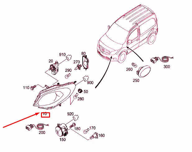NEW MERCEDES-BENZ CITAN W415 FRONT LEFT HEADLIGHT LHD A4158260101 ORIGINAL