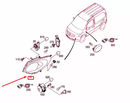 NEW MERCEDES-BENZ CITAN W415 FRONT LEFT HEADLIGHT LHD A4158260101 ORIGINAL