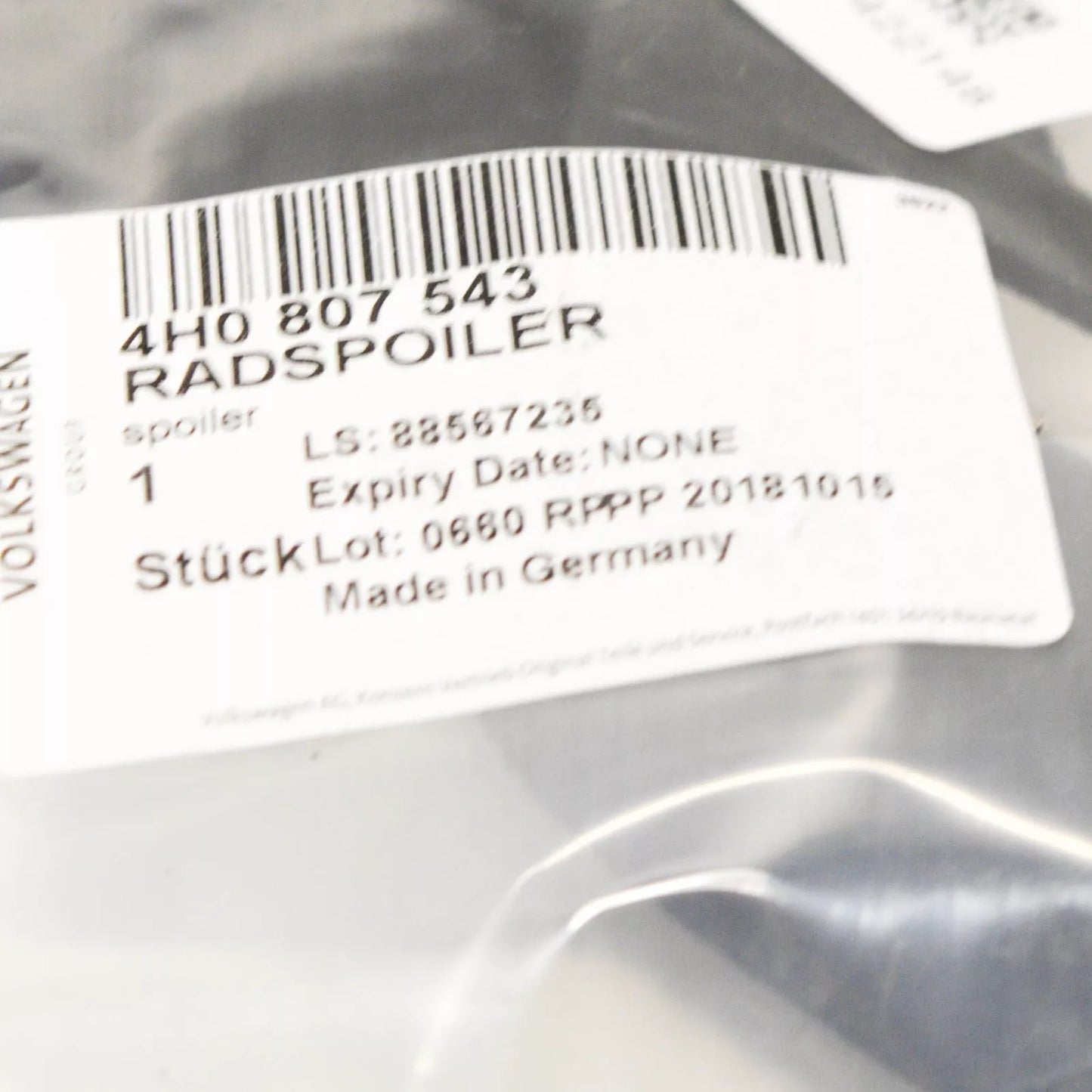 NEW AUDI A8 4H D4 FRONT LEFT OUTER WHEEL SPOILER 4H0807543 ORIGINAL