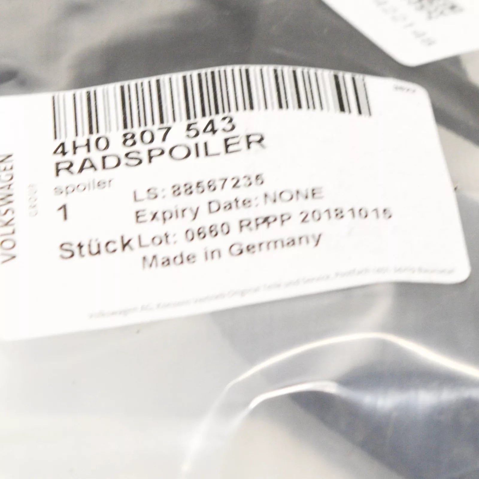 NEW AUDI A8 4H D4 FRONT LEFT OUTER WHEEL SPOILER 4H0807543 ORIGINAL