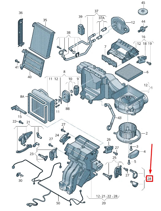 NEW VOLKSWAGEN GOLF 5G MK7 DEFROSTER FLAP LEVER 5Q0898001A ORIGINAL