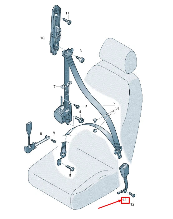 NEW VW SHARAN 7N FRONT SEAT BELT BUCKLE 5N0857755HQVZ