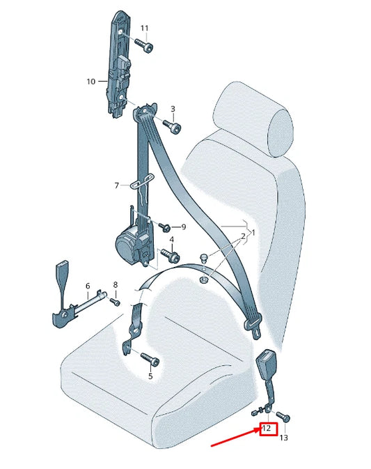 NEW VW SHARAN 7N FRONT SEAT BELT BUCKLE 5N0857755HQVZ