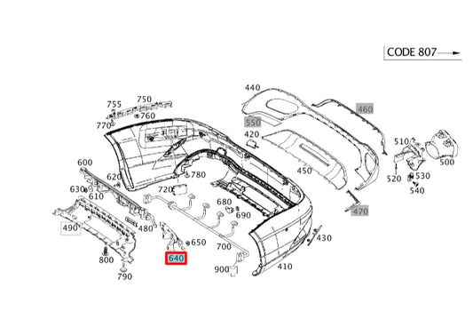 NEW MERCEDES-BENZ SL R231 REAR RIGHT BUMPER BRACKET A2318810806 ORIGINAL
