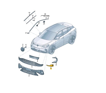NEW VOLKSWAGEN ID.4 E21 FRONT BUMPER RIGHT COVER TRIM PART 11A853666AXN9