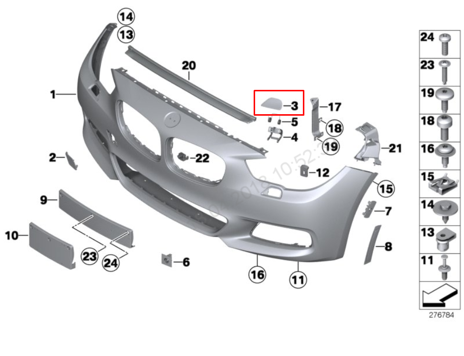 new bmw 5 gt f07 right headlight washer cover m sport 51117248064 2015 original