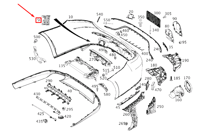 new mercedes-benz e c238 rear bumper right side absorber a2388852401 original