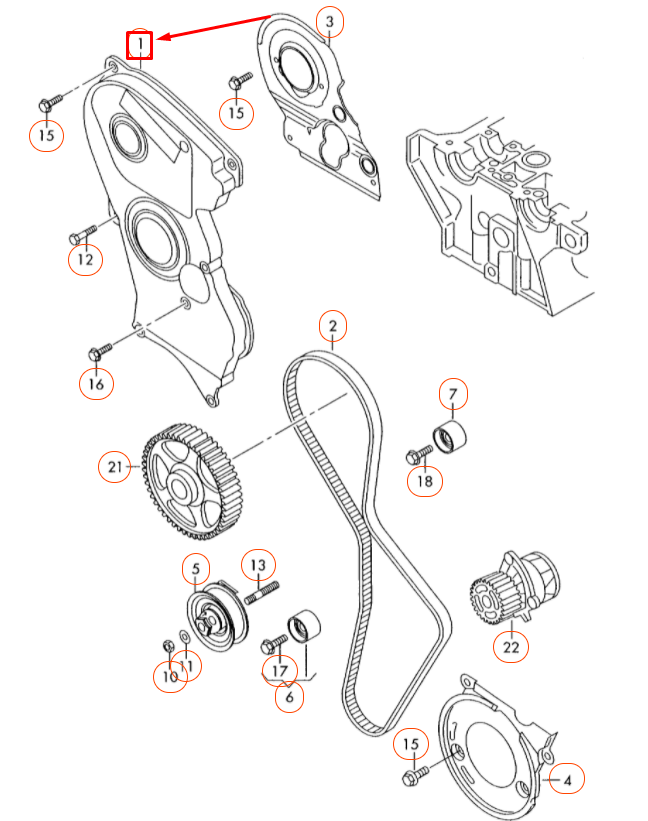NEW AUDI A4 B7 UPPER TIMING BELT PROTECTION COVER GUARD 06F109124A ORIGINAL