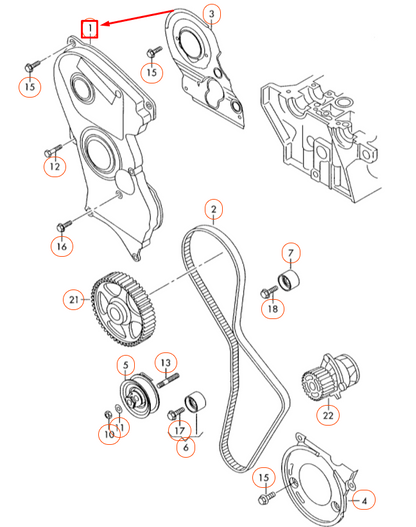 NEW AUDI A4 B7 UPPER TIMING BELT PROTECTION COVER GUARD 06F109124A ORIGINAL