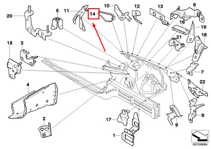 new bmw 3 e90 left top side panel bracket 41207166683 7166683 original