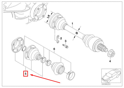 NEW BMW 5 E39 CV JOINT BOOT KIT 33211229375 1229375 ORIGINAL