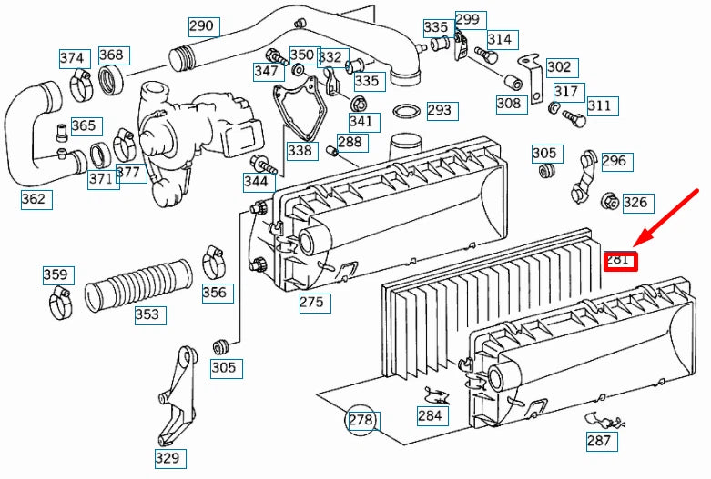 NEW MERCEDES-BENZ S W140 AIR FILTER ELEMENT A6030940104 ORIGINAL