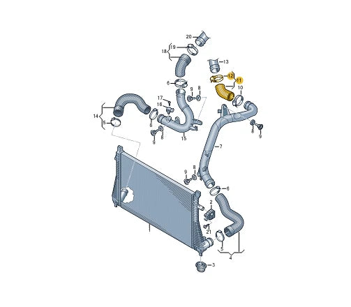 NEW VOLKSWAGEN TIGUAN ALLSPACE BW2 INTERCOOLER HOSE 5QF145828A