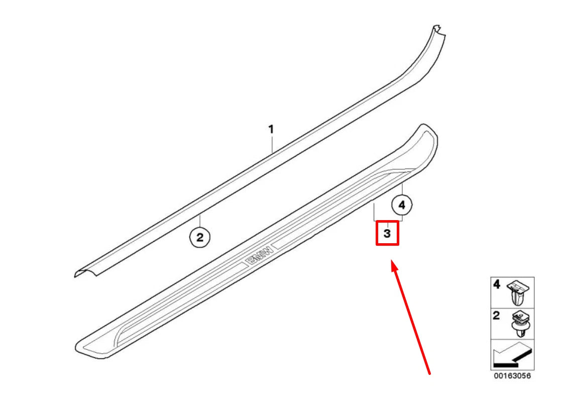 NEW BMW 1 COUPE E82 RIGHT DOOR SILL COVER CHROME 7180740 51477180740 ORIGINAL