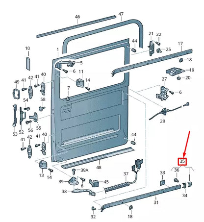 NEW VW CRAFTER 2F MK1 LEFT SLIDING DOOR GUIDE RAIL COVER 2E1843795A ORIGINAL