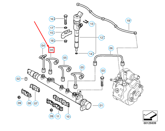 new mini cooper r50 pressure hose assembly 13537791115 7791115 original