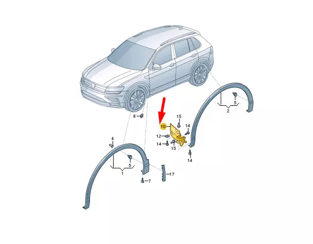 NEW VW TIGUAN AD MK2 REAR RIGHT MUD GUARD COVER 5NA854856B ORIGINAL