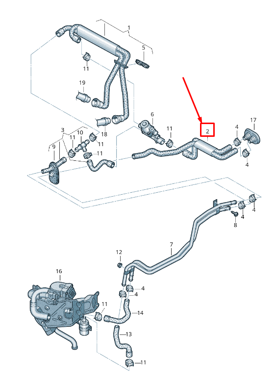 new audi a6 avant c7 auxiliary heater coolant hose 4g1265344c original