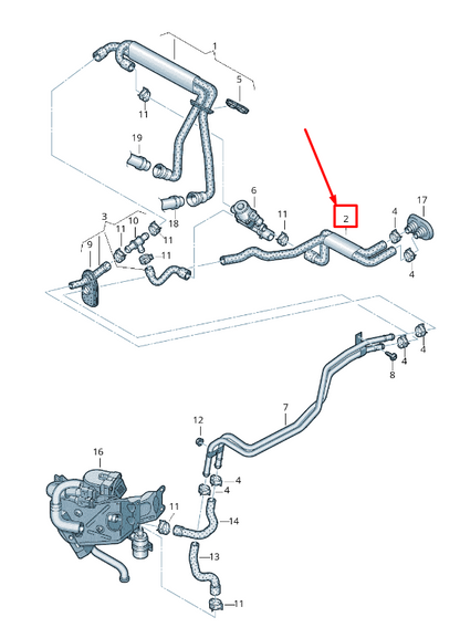 new audi a6 avant c7 auxiliary heater coolant hose 4g1265344c original