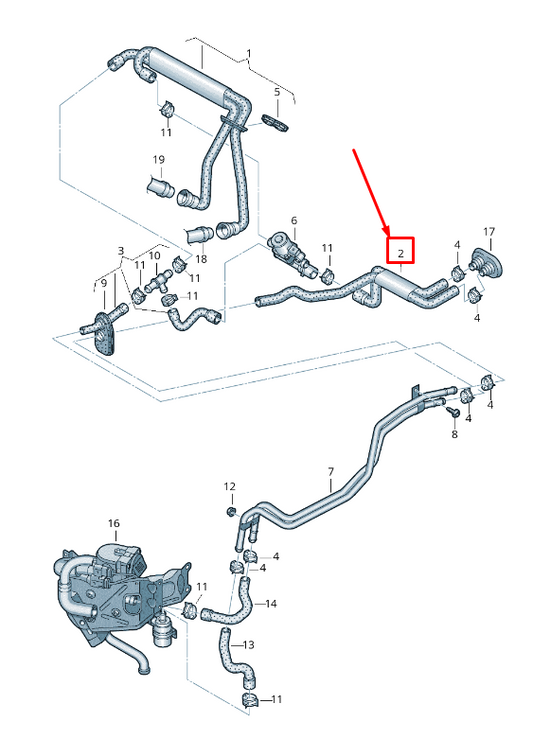 new audi a6 avant c7 auxiliary heater coolant hose 4g1265344c original