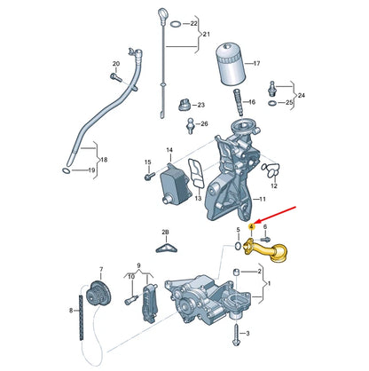 NEW VOLKSWAGEN BEETLE A5 OIL PUMP SUCTION LINE 06J115251S 2013 14995456 ORIGINAL