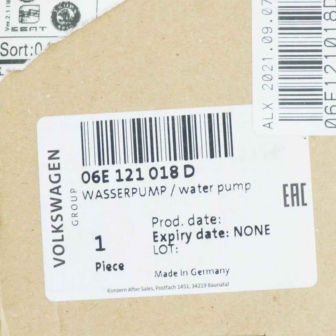 NEW AUDI A6 C6 ENGINE WATER PUMP 06E121018D