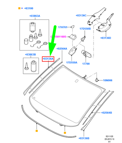 new ford galaxy mk2 windshield right side vertical moulding trim 1773613