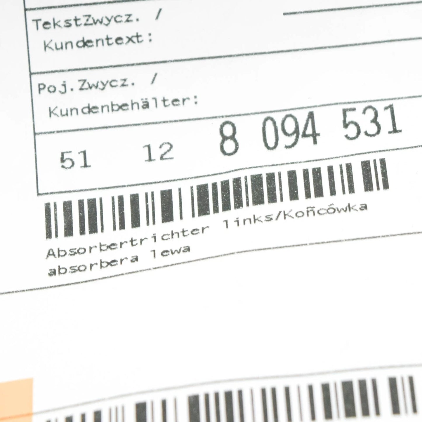 NEW BMW 8 F91 REAR LEFT BUMPER IMPACT ABSORBER 51128094531 8094531 ORIGINAL