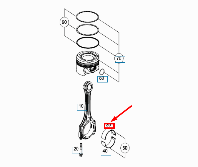 NEW MERCEDES-BENZ A W176 CONNECTING ROD BEARING SHELL UPPER A2700380110 ORIGINAL