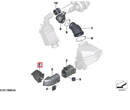 NEW BMW M5 F90 INTAKE AIR DUCT TUBE 13718053384 ORIGINAL