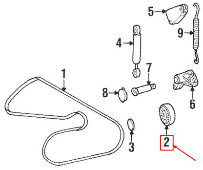 NEW MERCEDES-BENZ 190 W201 BELT TIGHTENER TENSIONER PULLEY A6012000970 ORIGINAL