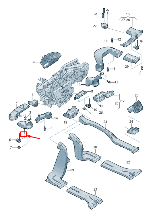 new audi a4 avant b9 instrument panel air duct lhd 8w1819725 original